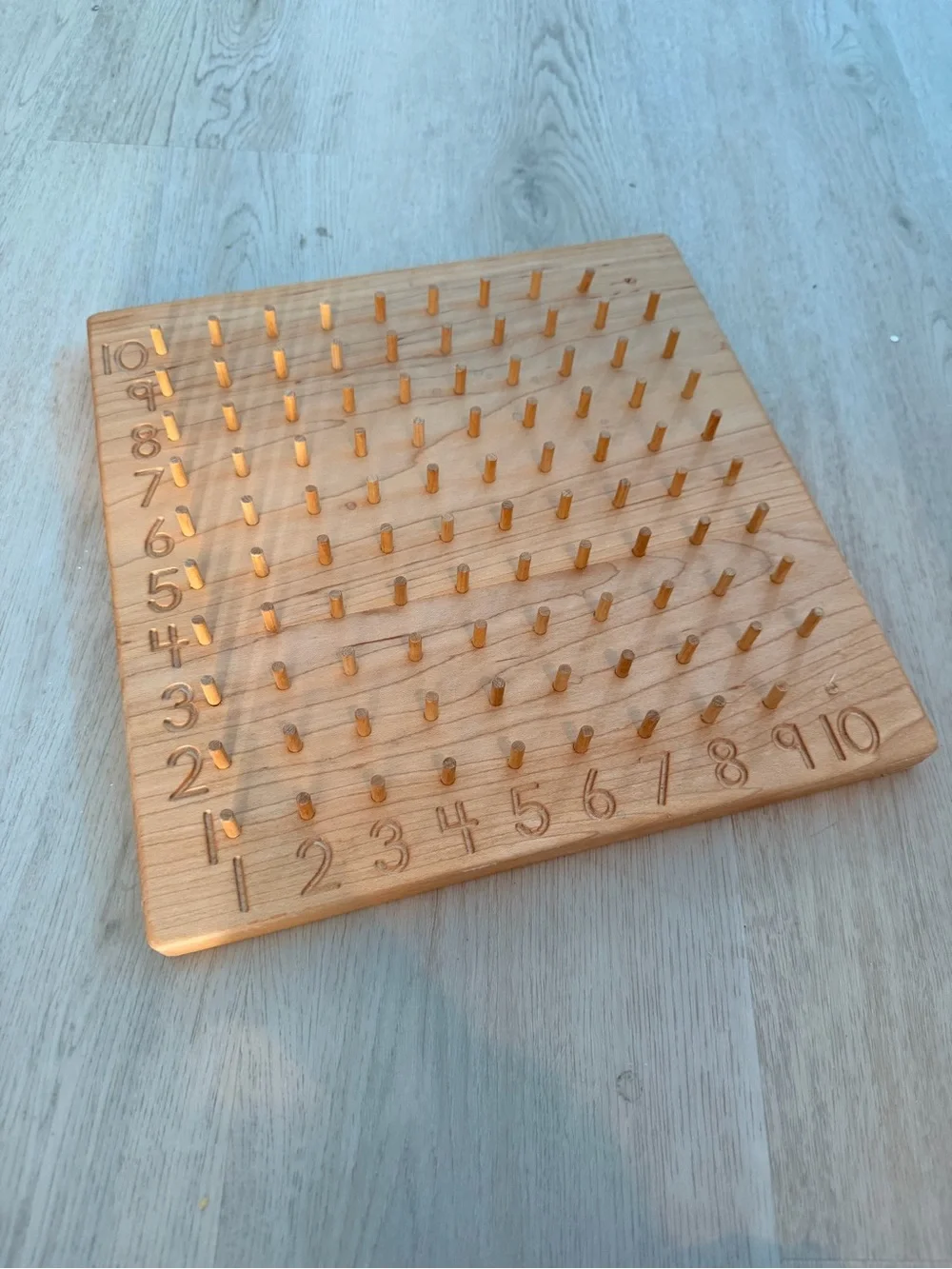 Treasures from Jennifer Geobiard Wooden Peg Counting Board Montessori Kids Toy